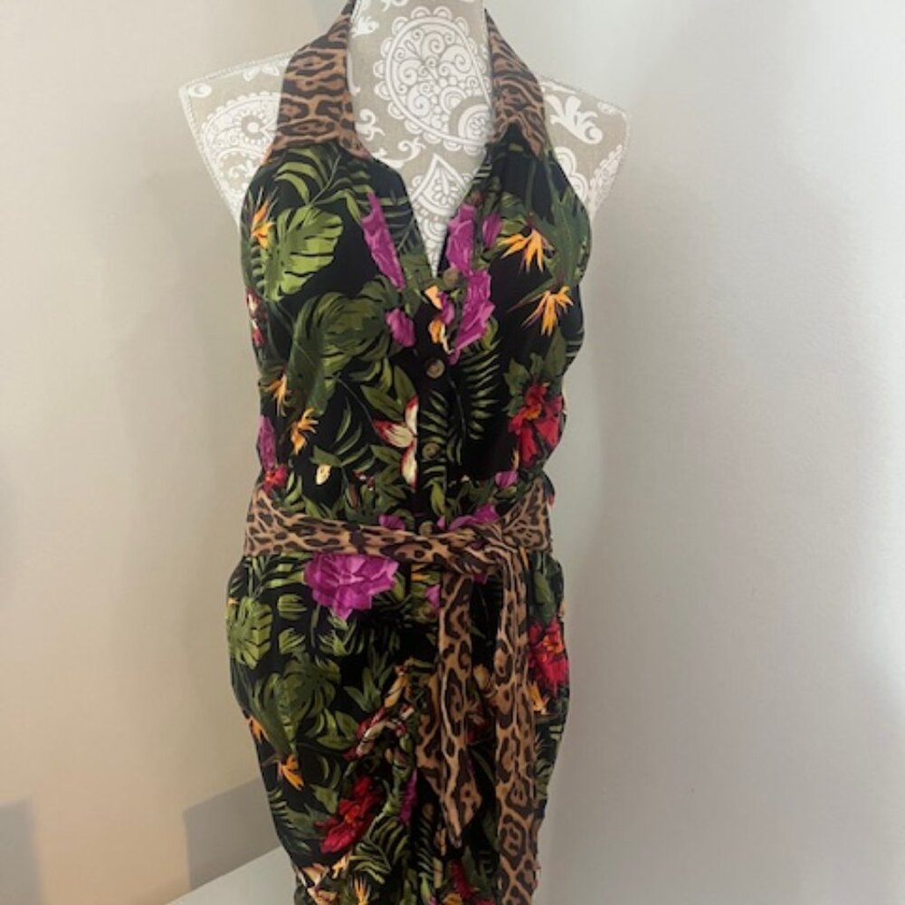 Floral Leopard Print Dress